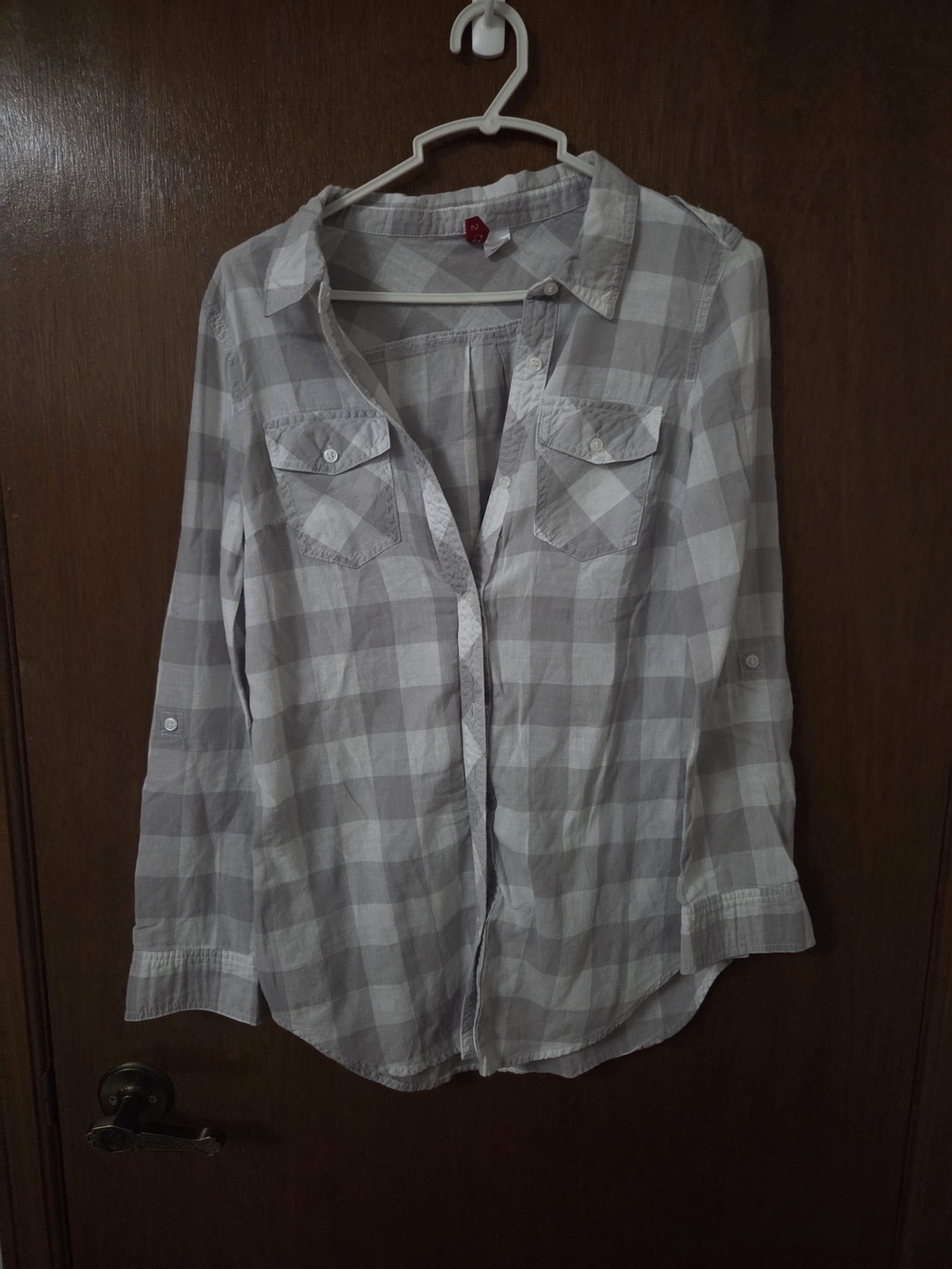 Divided Light Gray Plaid Button-Down Shirt